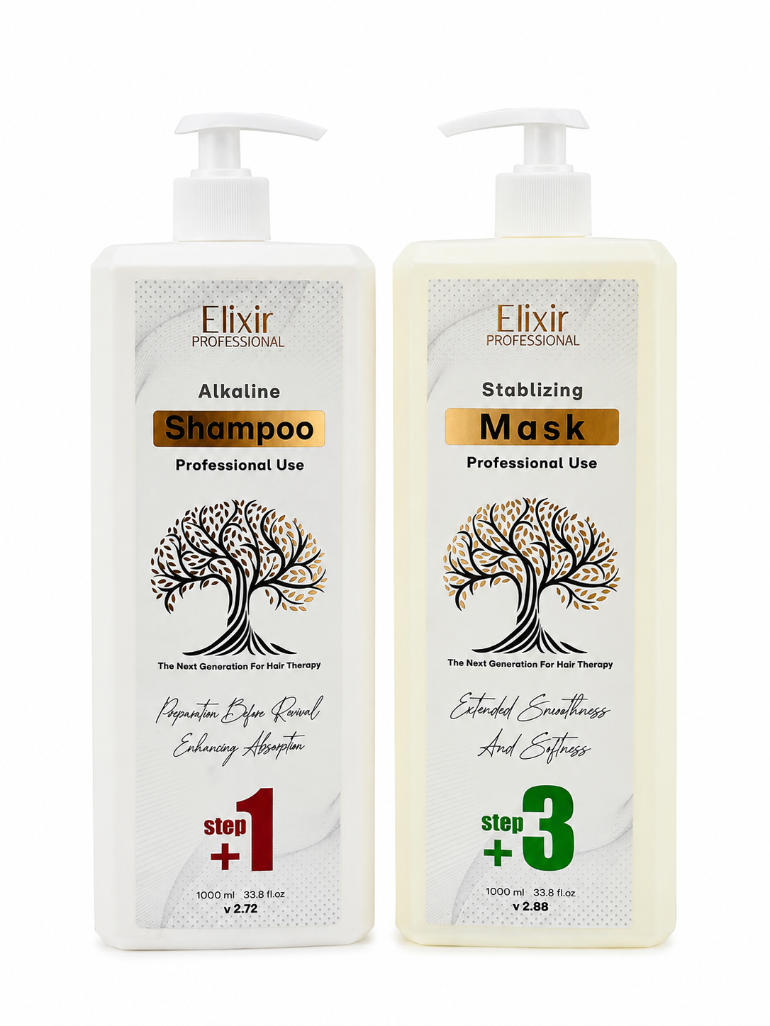 09ab6952-1bf0-4c89-8d12-645063b97450 پکیج شامپو و ماسک ترمیمی مو Elixir Professional 1000ml | مراقبت و نرمی مو - تصویر 1